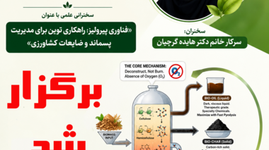 کارشناس تحقیقات مرکز تحقیقات و آموزش کشاورزی و منابع طبیعی استان فارس، تازه‌ترین دستاوردها و ظرفیت‌های فناوری پیرولیز را تشریح کرد.